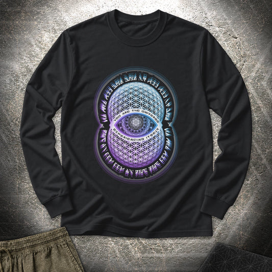 Alan Watts You Are The Universe Long Sleeve Shirt showing front artwork