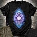 Blue Fractal Sacred Geometry Fusion T-Shirt