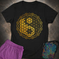 Yin Yang Gold Mandala Womens T-Shirt