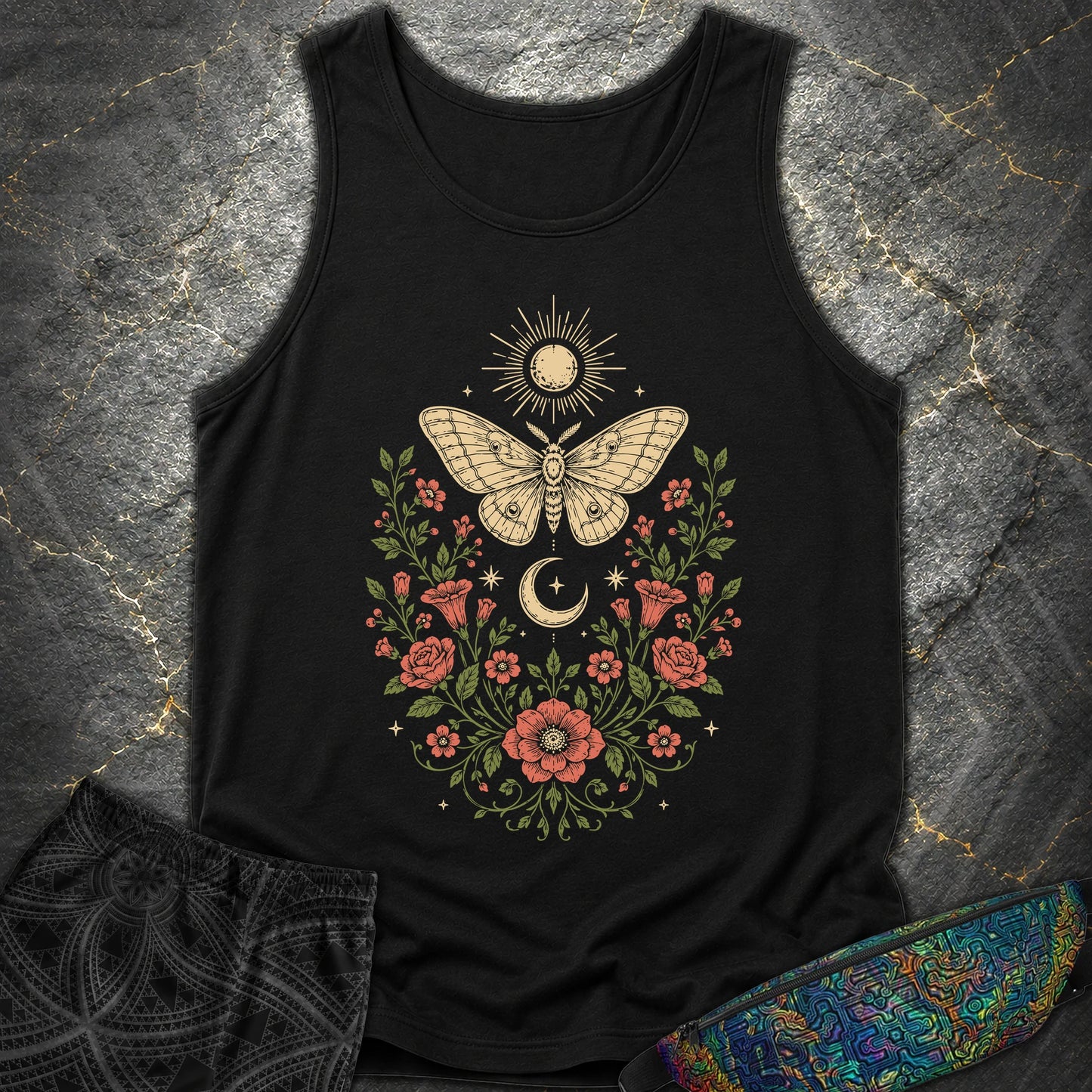 Sun Moon Moth - Sun Moon Moth Comfort Tank Top - Black