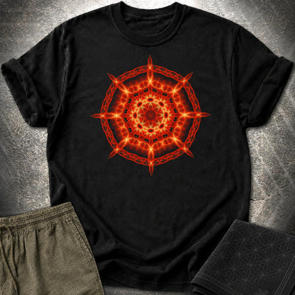 Radiant Geometry Portal Mandala - Radiant Geometry Portal Mandala T-Shirt - Black