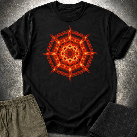 Radiant Geometry Portal Mandala - Radiant Geometry Portal Mandala T-Shirt - Black