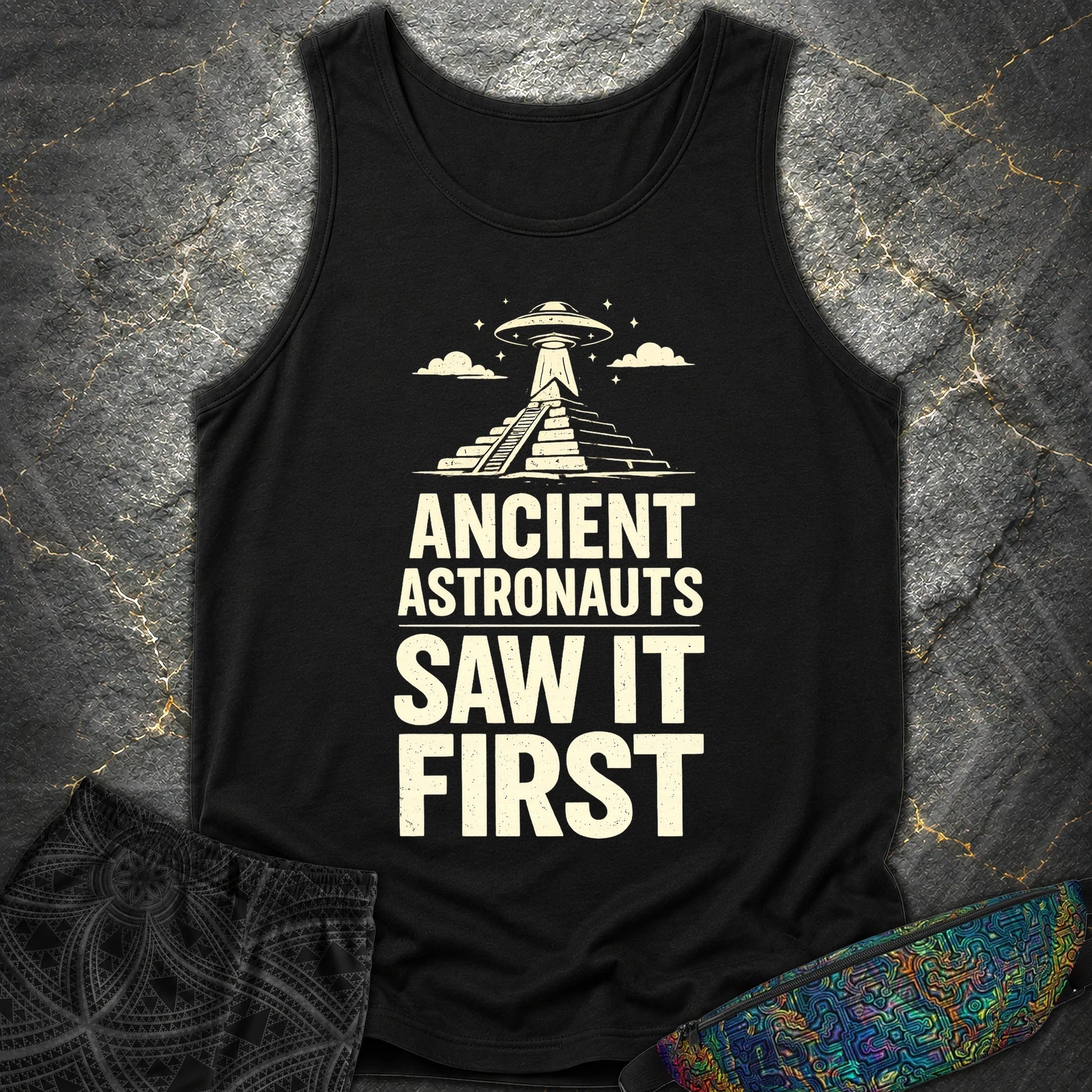 Ancient Astronaut Saw It First - Ancient Astronaut Saw It First Comfort Tank Top - Black