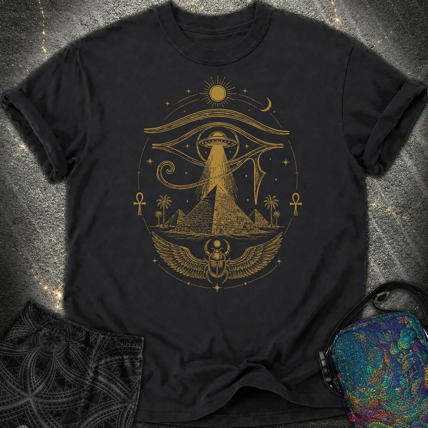 Ancient Eye Over the Pyramids - Ancient Eye Over the Pyramids Comfort T-Shirt - Black