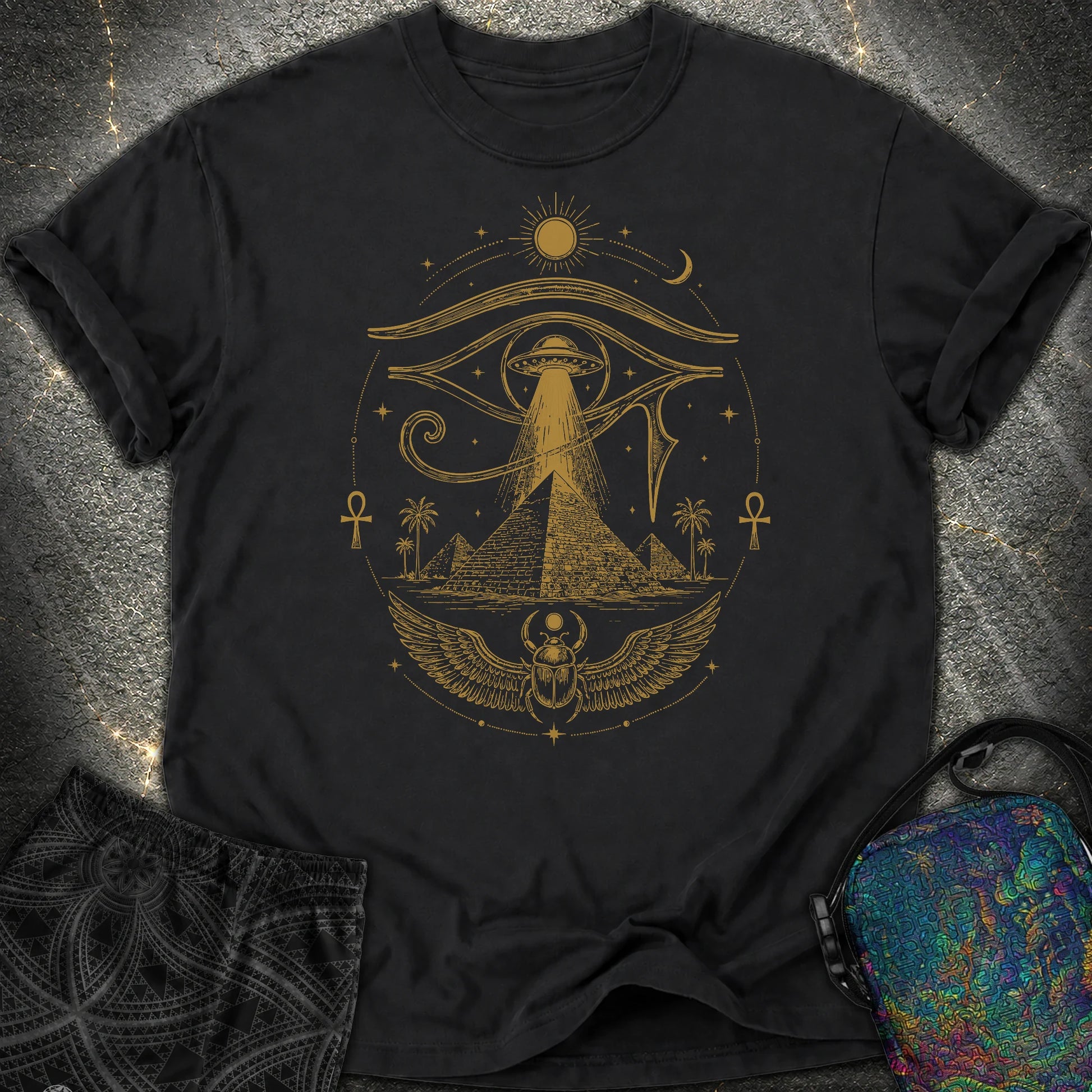 Ancient Eye Over the Pyramids - Ancient Eye Over the Pyramids Comfort T-Shirt - Black