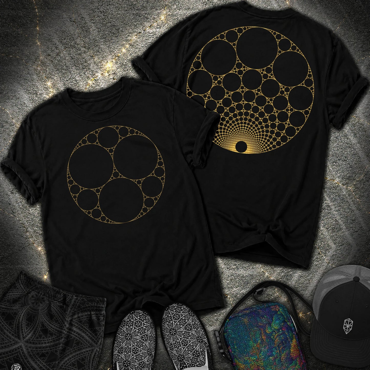Apollonian Gasket 2 Sided T-Shirt - Apollonian Gasket 2 Sided Comfort T-Shirt - Black