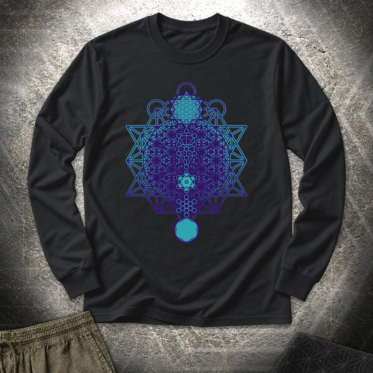 All The Sacred Geometry Long Sleeve Shirt showing front artwork