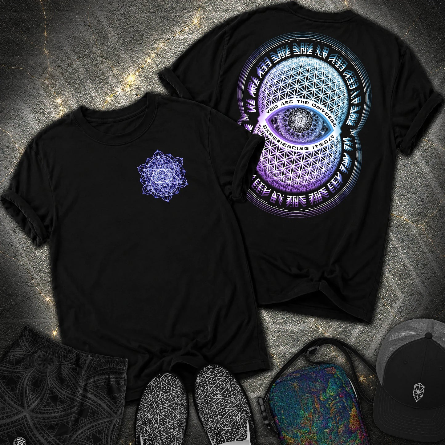 Alan Watts Universe 2 Sided Comfort T-Shirt - Alan Watts Universe 2 Sided Comfort T-Shirt - Black