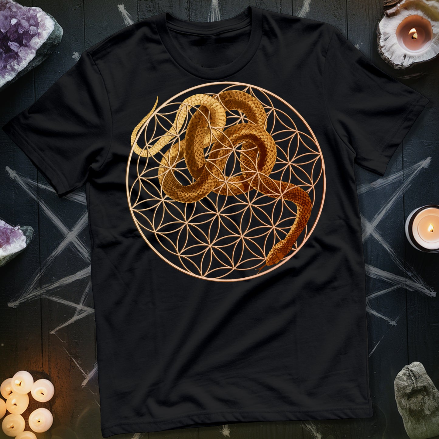 Flower Of Life Snake T-Shirt