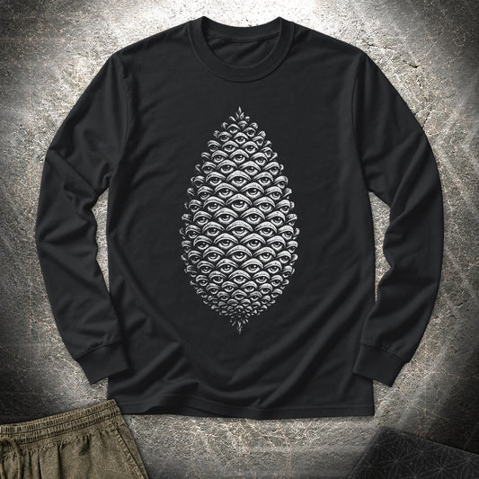 All Seeing Pinecone Long Sleeve Shirt - All Seeing Pinecone Long Sleeve Shirt - Black