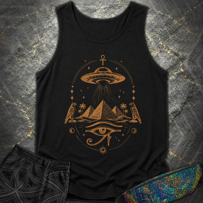 Starship Above the Sacred Pyramids - Starship Above the Sacred Pyramids Comfort Tank Top - Black