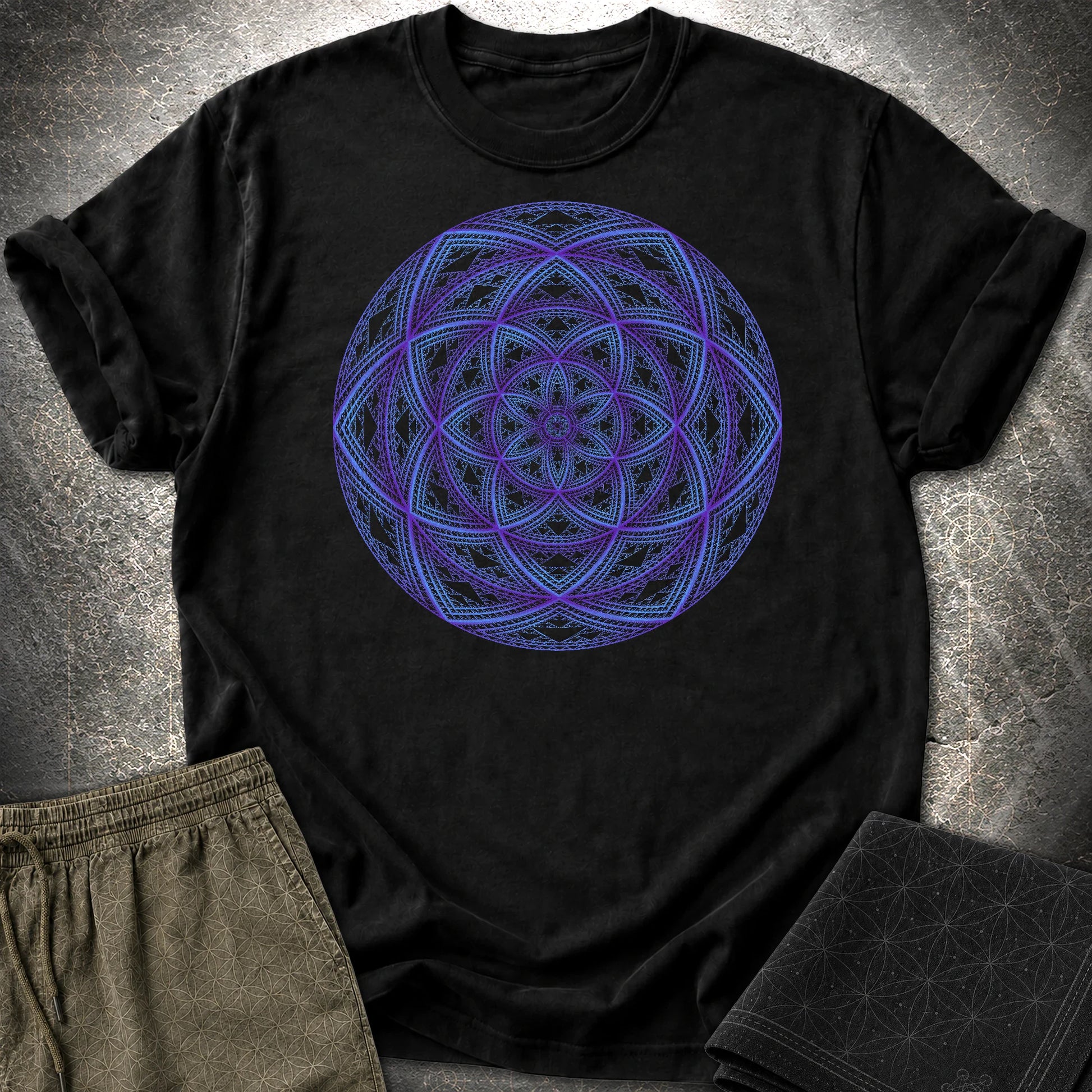 Sierpinski Seed Of Life T-Shirt - Sierpinski Seed Of Life T-Shirt - Black