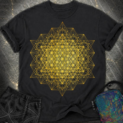 64 Tetrahedron Metatron Grid - 64 Tetrahedron Metatron Grid Comfort T-Shirt - Black