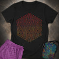 3D Wireframe Cube Womens T-Shirt