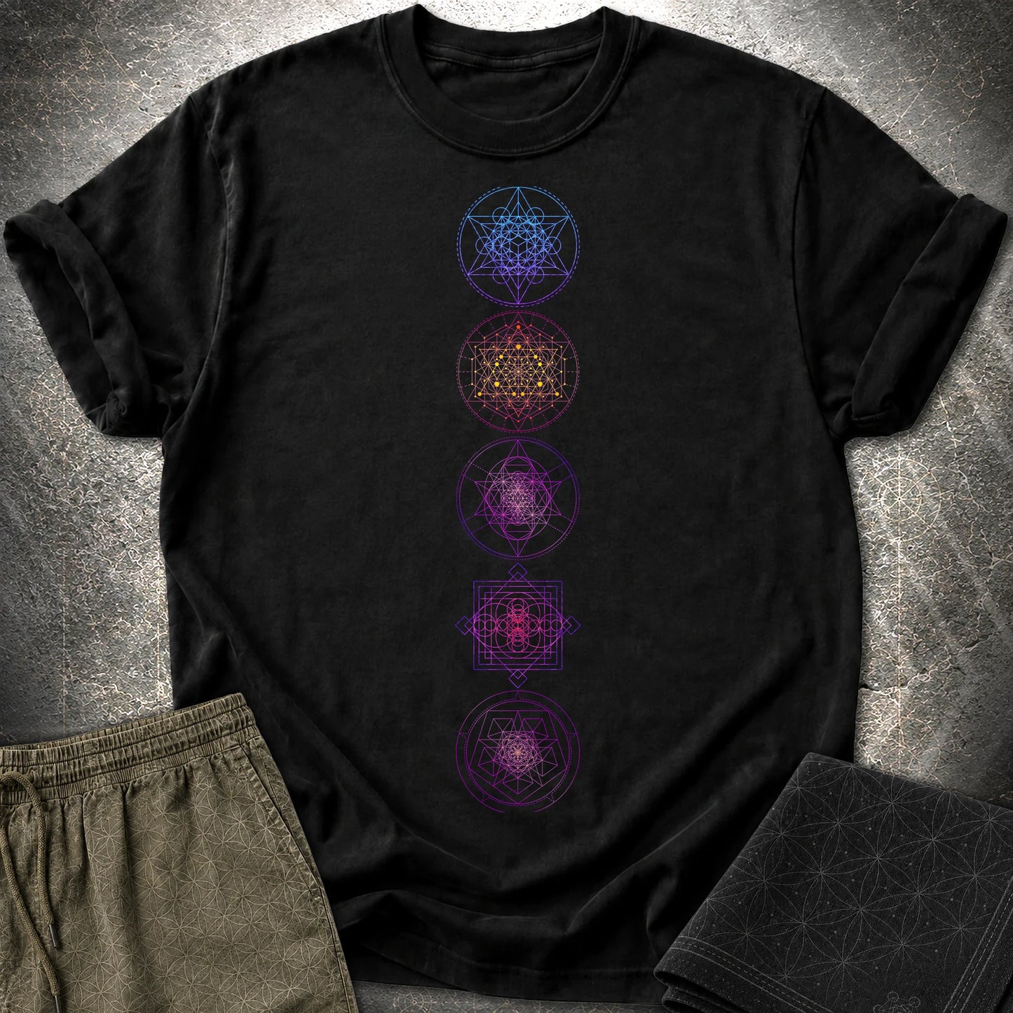 Sacred Geometry T-Shirt - Sacred Geometry T-Shirt - Black