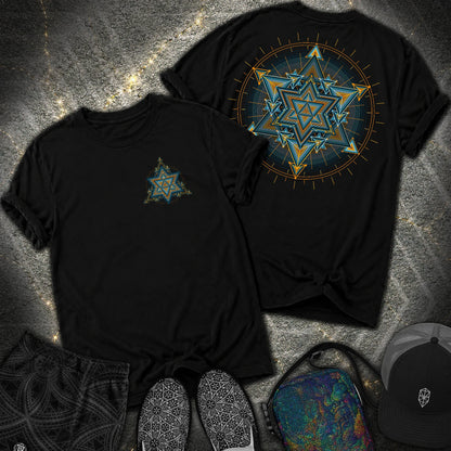 Merkaba Light Matrix Small Front 2 Sided Comfort T-Shirt - Merkaba Light Matrix Small Front 2 Sided Comfort T-Shirt - Black