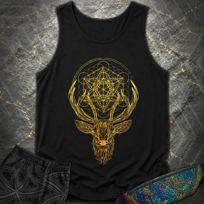 Metatron's Cube Deer T-Shirt - Metatron's Cube Deer Comfort Tank Top - Black