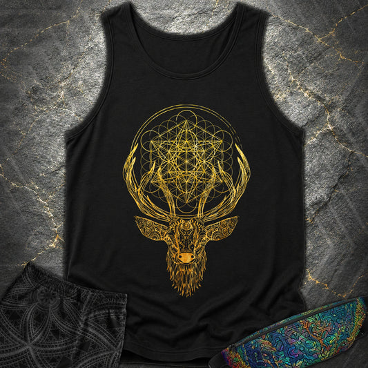Metatron's Cube Deer T-Shirt - Metatron's Cube Deer Comfort Tank Top - Black