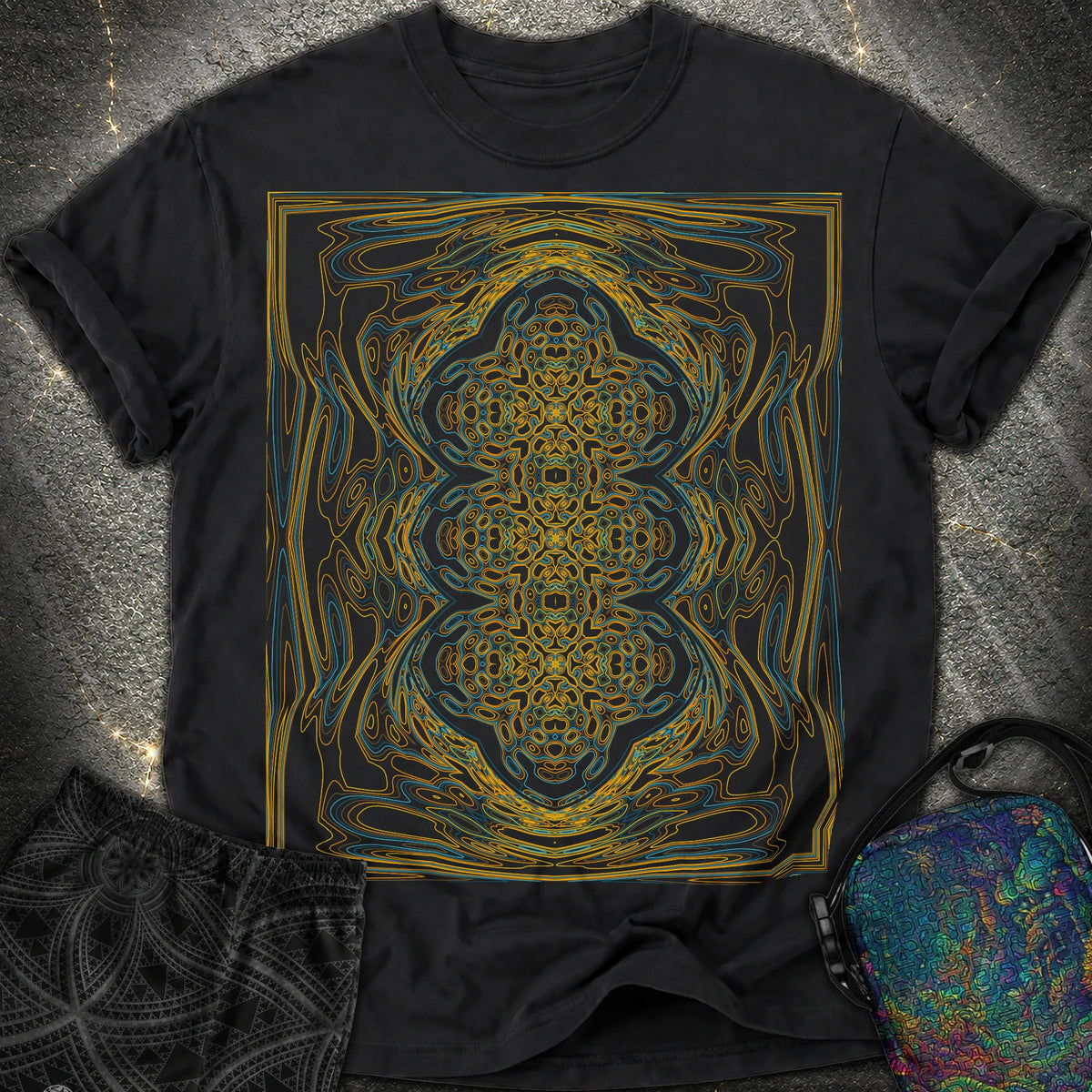 Kaleidoscopic Wave - Kaleidoscopic Wave Comfort T-Shirt - Black