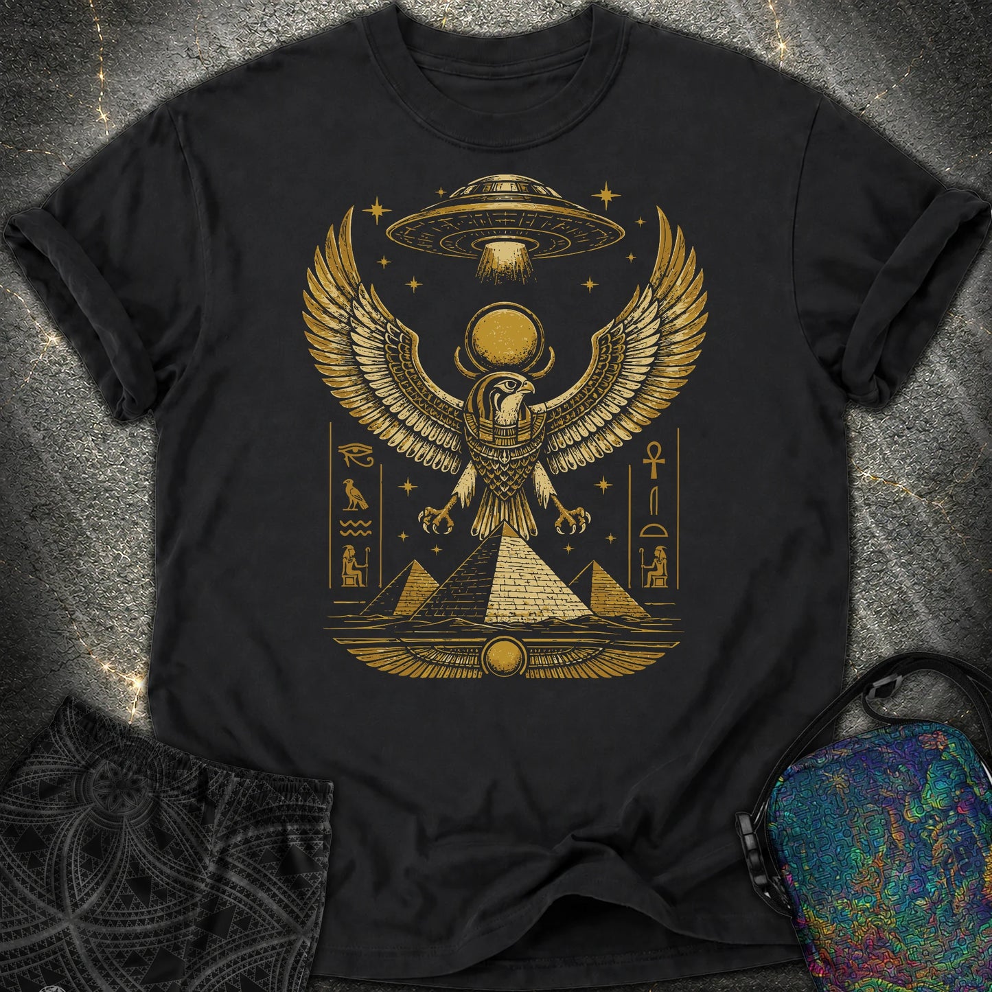 Falcon Guardian Beneath the Starship - Falcon Guardian Beneath the Starship Comfort T-Shirt - Black