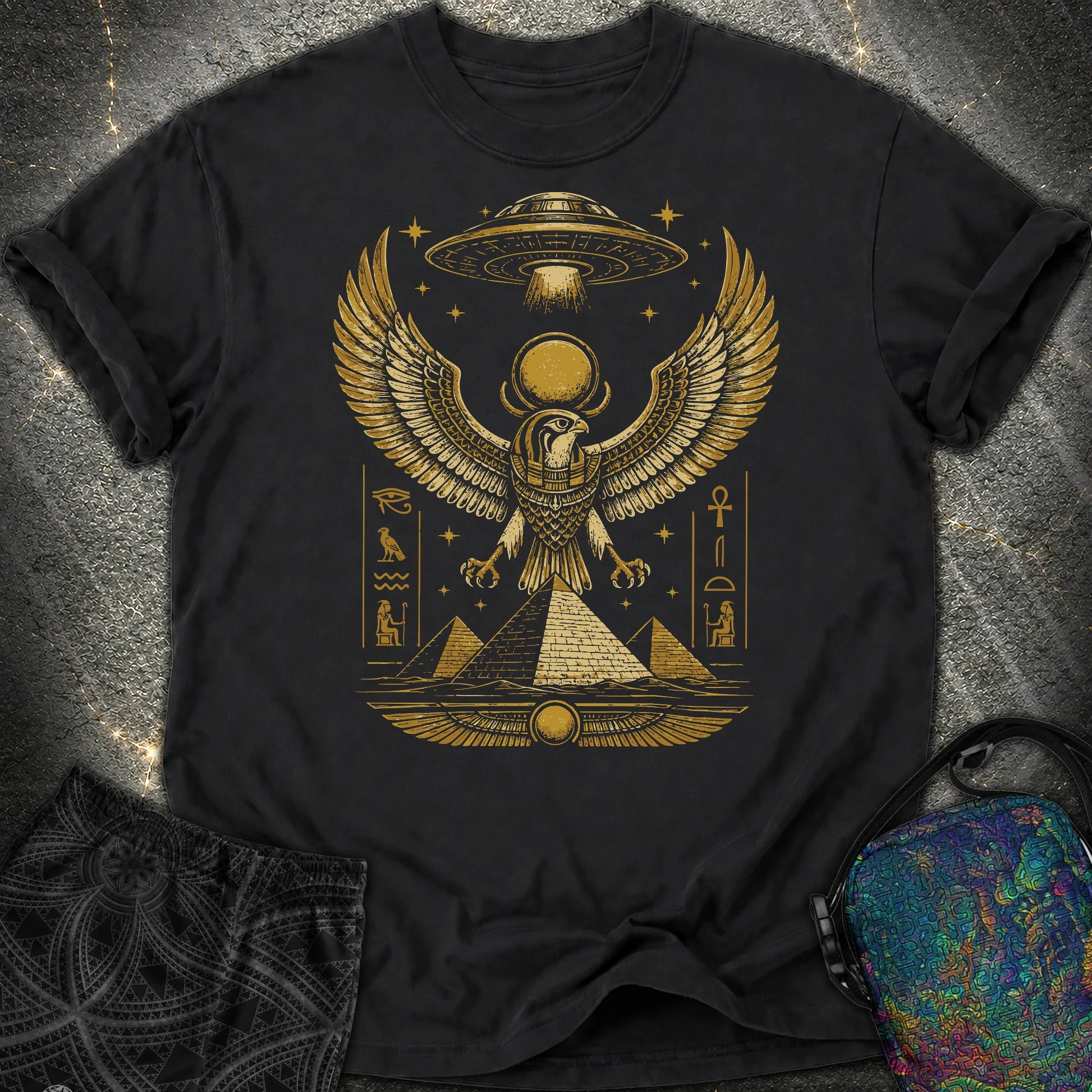 Falcon Guardian Beneath the Starship - Falcon Guardian Beneath the Starship Comfort T-Shirt - Black