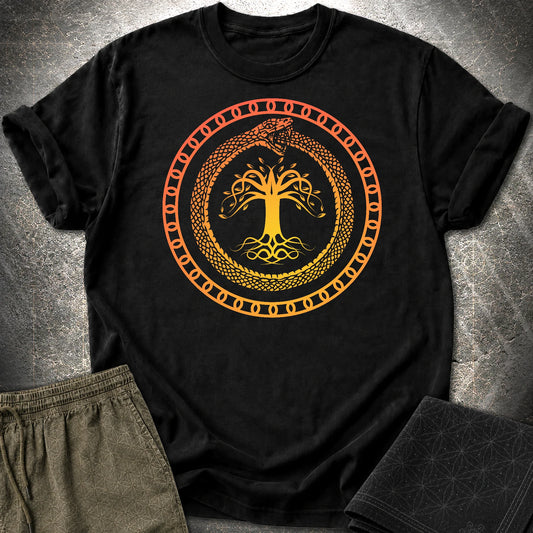 Ouroboros Tree Of Life Unisex T-Shirt - Ouroboros Tree Of Life Unisex T-Shirt - Black