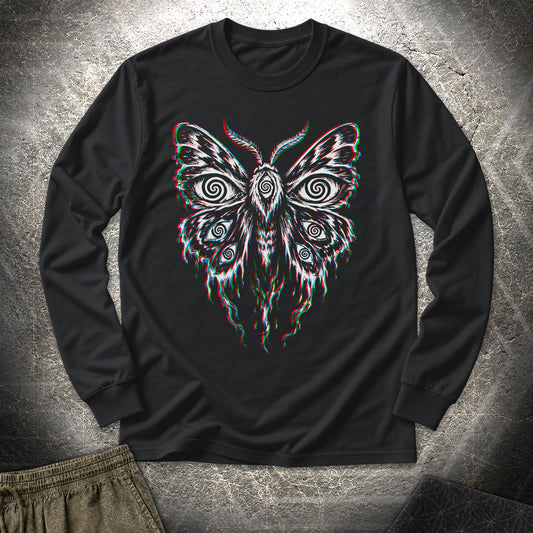 Hypnotic Eye Moth Long Sleeve Shirt - Hypnotic Eye Moth Long Sleeve Shirt - Black