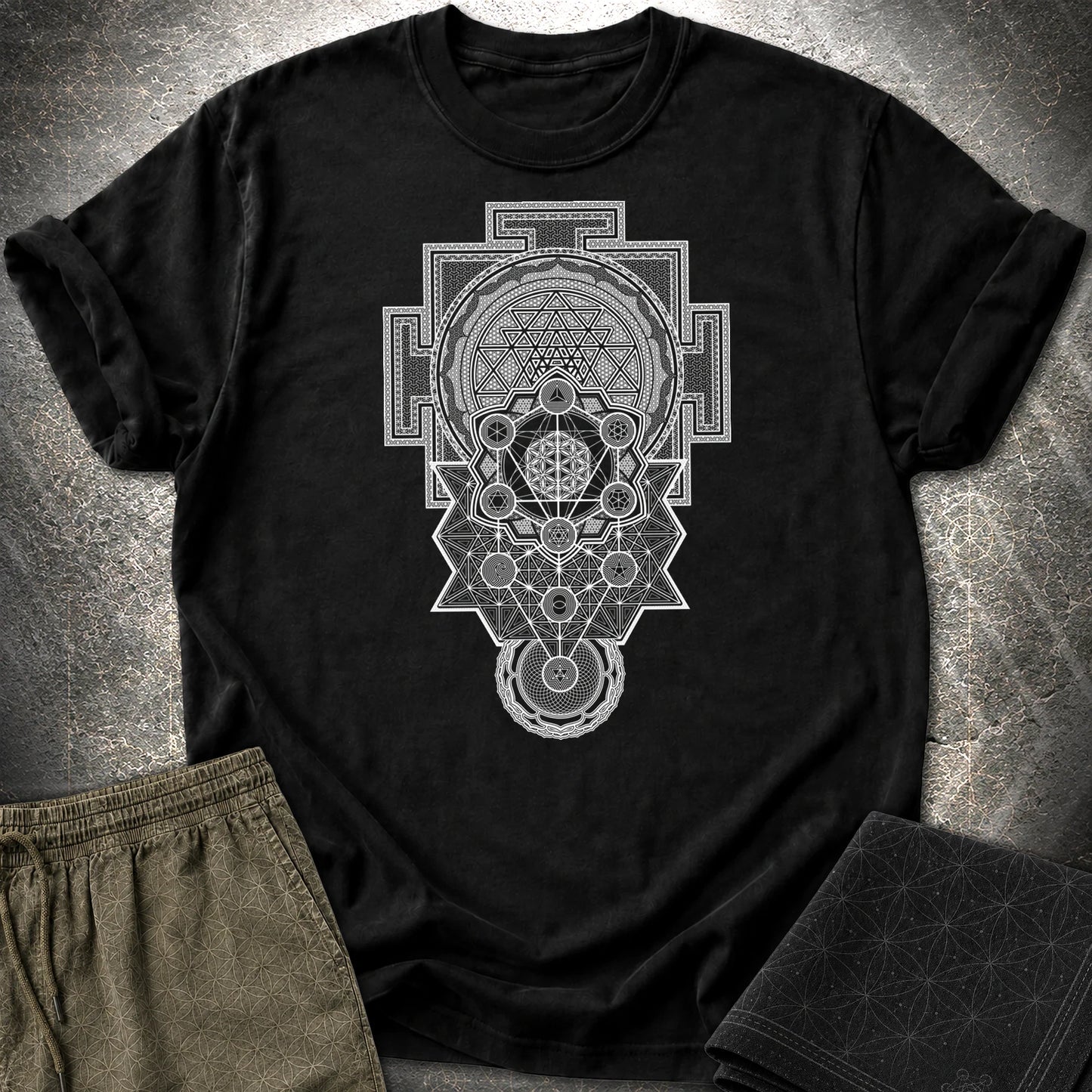 Sacred Geometry Encyclopedia T-Shirt - Sacred Geometry Encyclopedia T-Shirt - Black