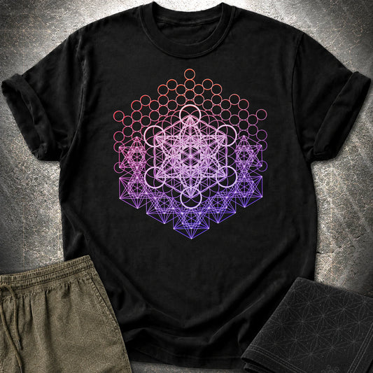 Metatron And Flower Connection T-Shirt - Metatron And Flower Connection T-Shirt - Black