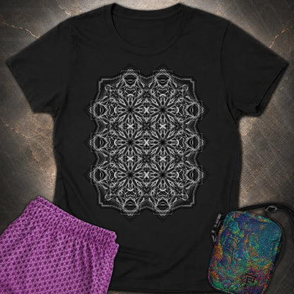 Monochrome Geometric Nexus - Monochrome Geometric Nexus Womens T-Shirt - Black