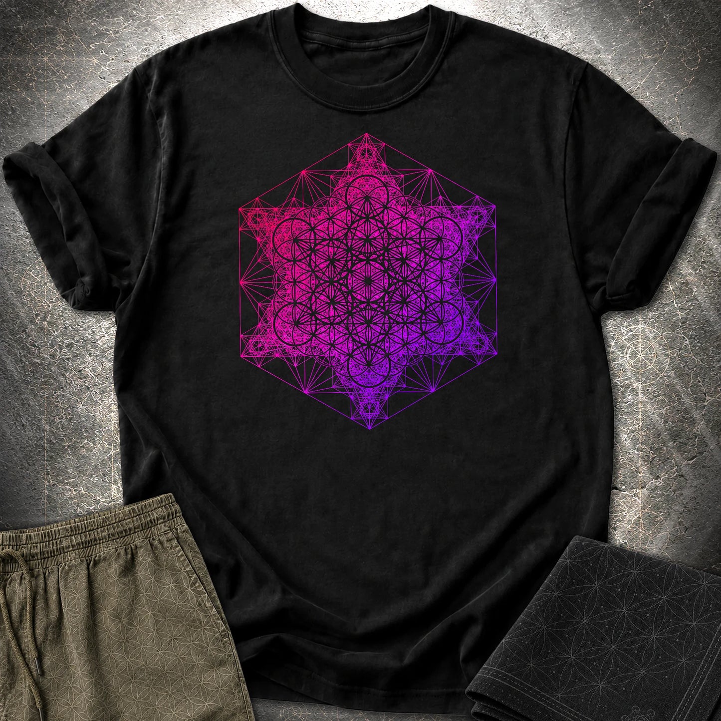 Metatron Fractal Super Structure T-Shirt - Metatron Fractal Super Structure T-Shirt - Black