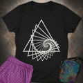 Spiralling Triangle Geometric Womens T-Shirt