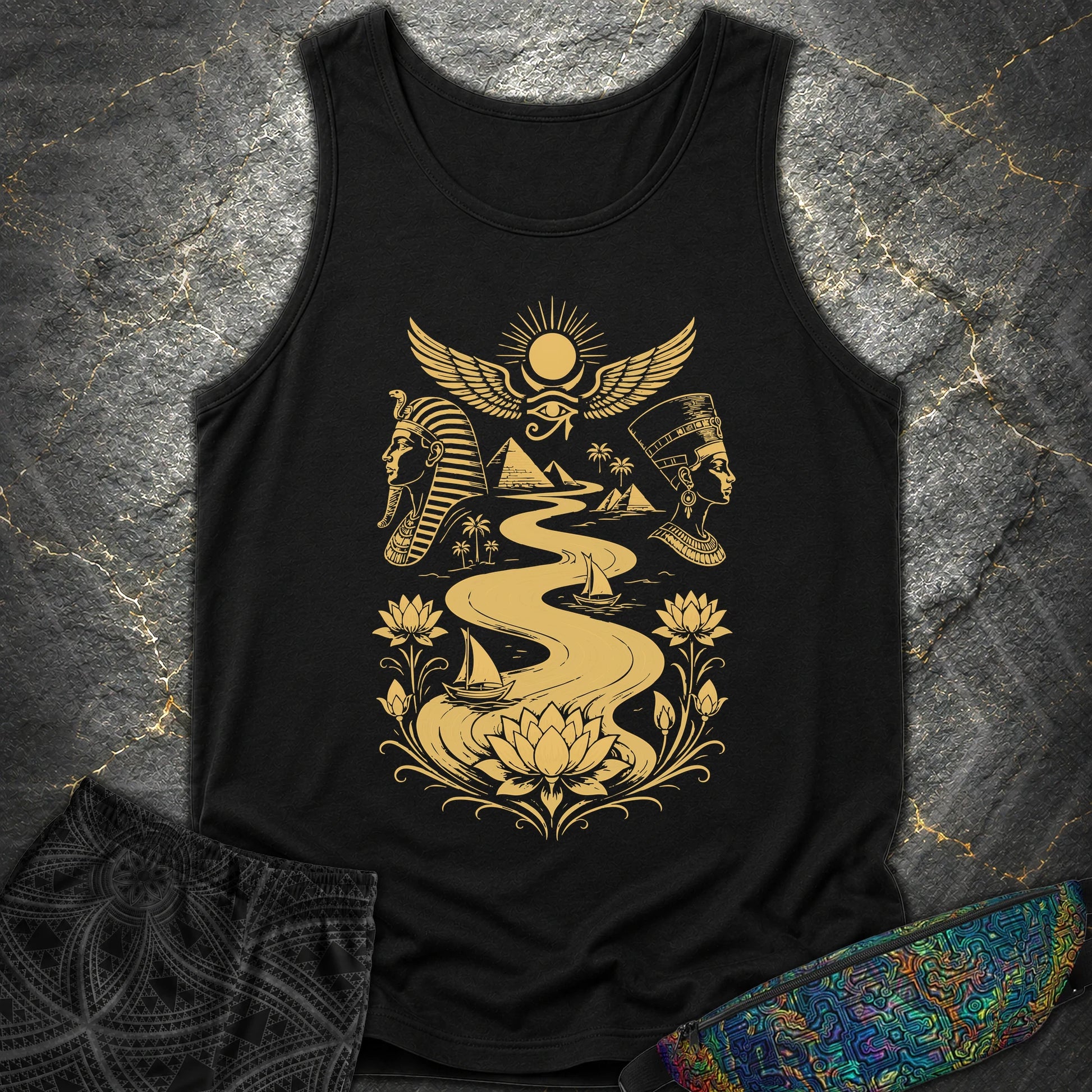 Golden Nile Between Two Crowns - Golden Nile Between Two Crowns Comfort Tank Top - Black