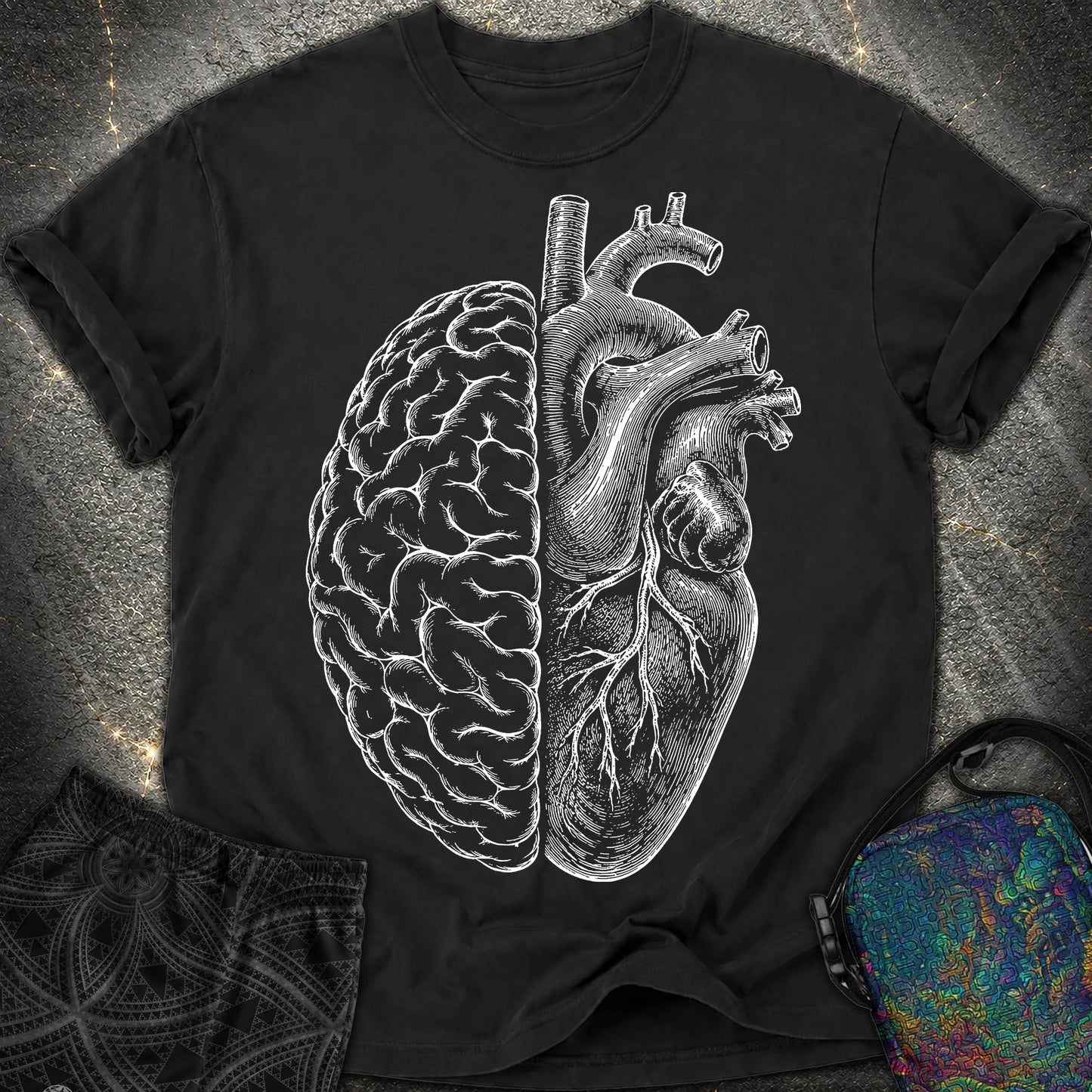 Heart Brain - Heart Brain Comfort T-Shirt - Black