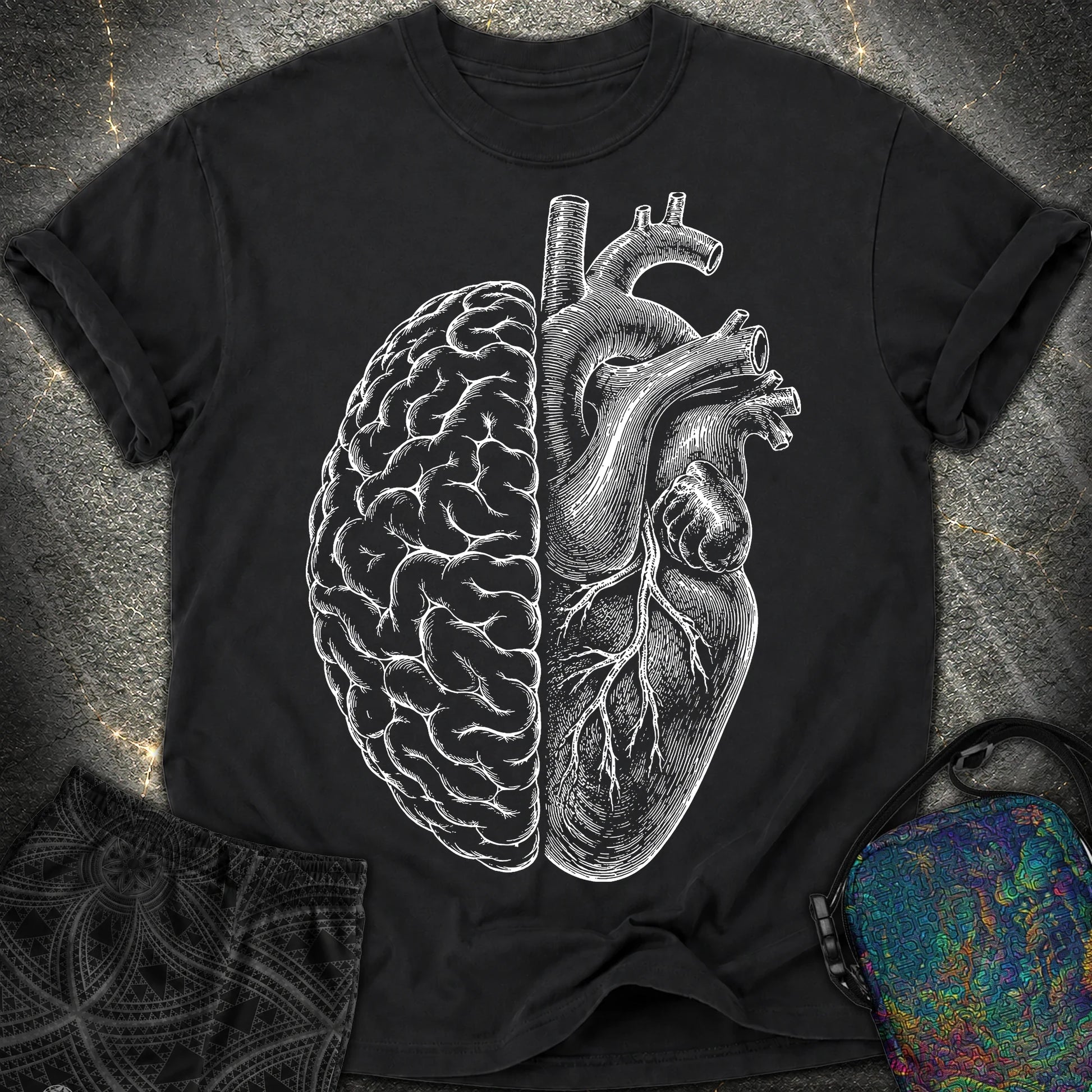 Heart Brain - Heart Brain Comfort T-Shirt - Black