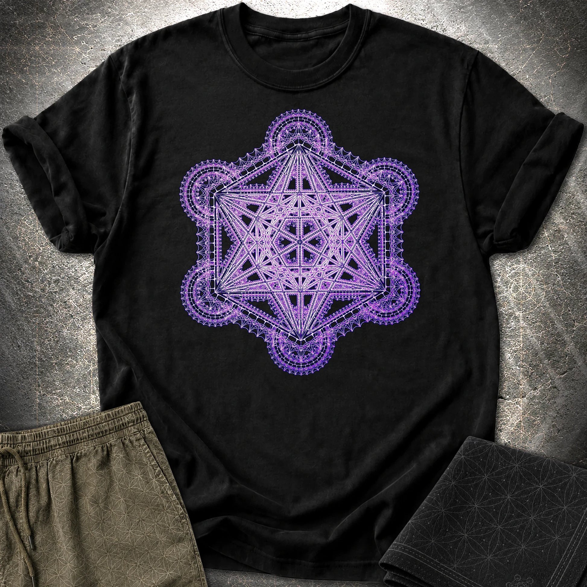 Intricate Metatron's Cube T-Shirt - Intricate Metatron's Cube T-Shirt - Black