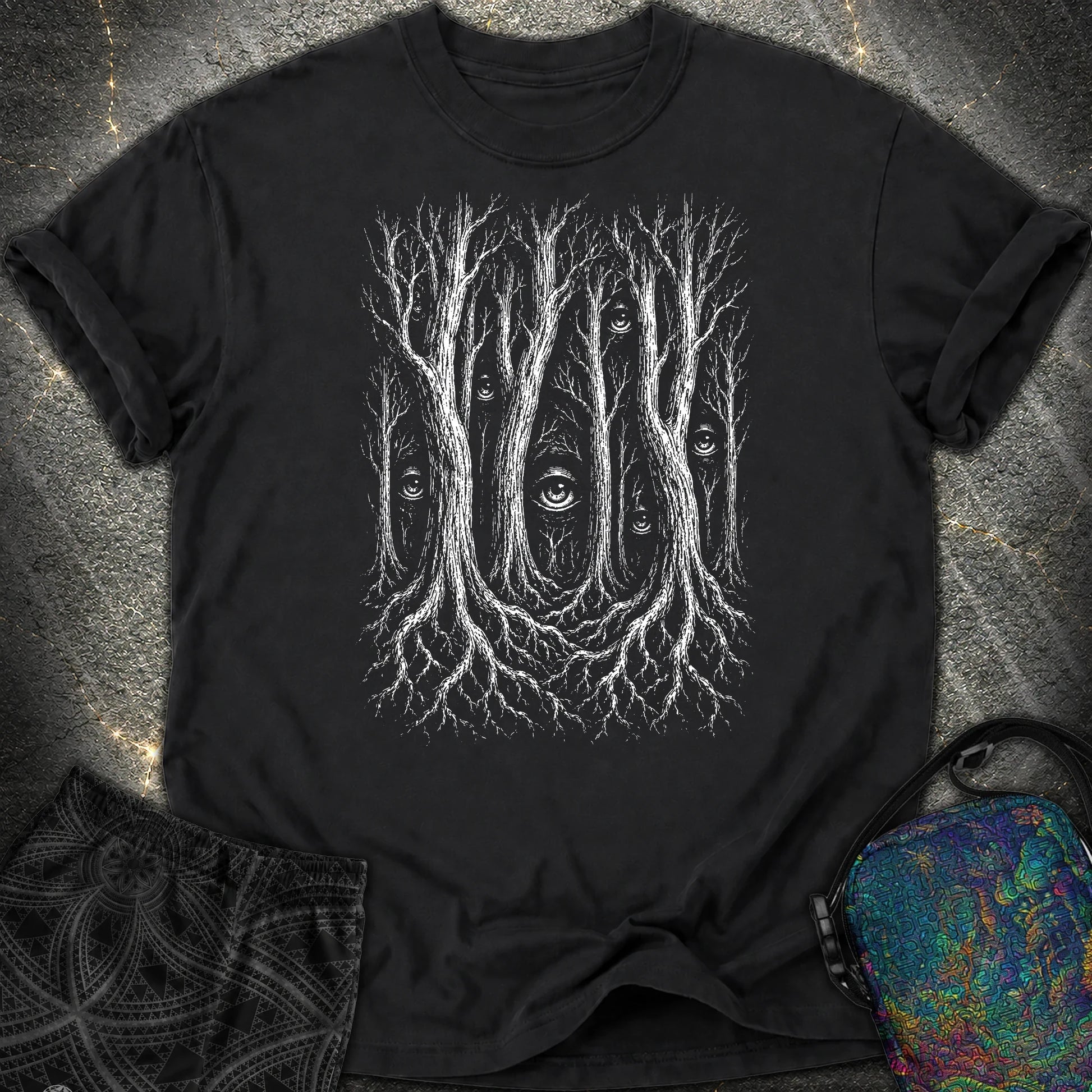 Forest Consciousness Watching Comfort T-Shirt - Forest Consciousness Watching Comfort T-Shirt - Black