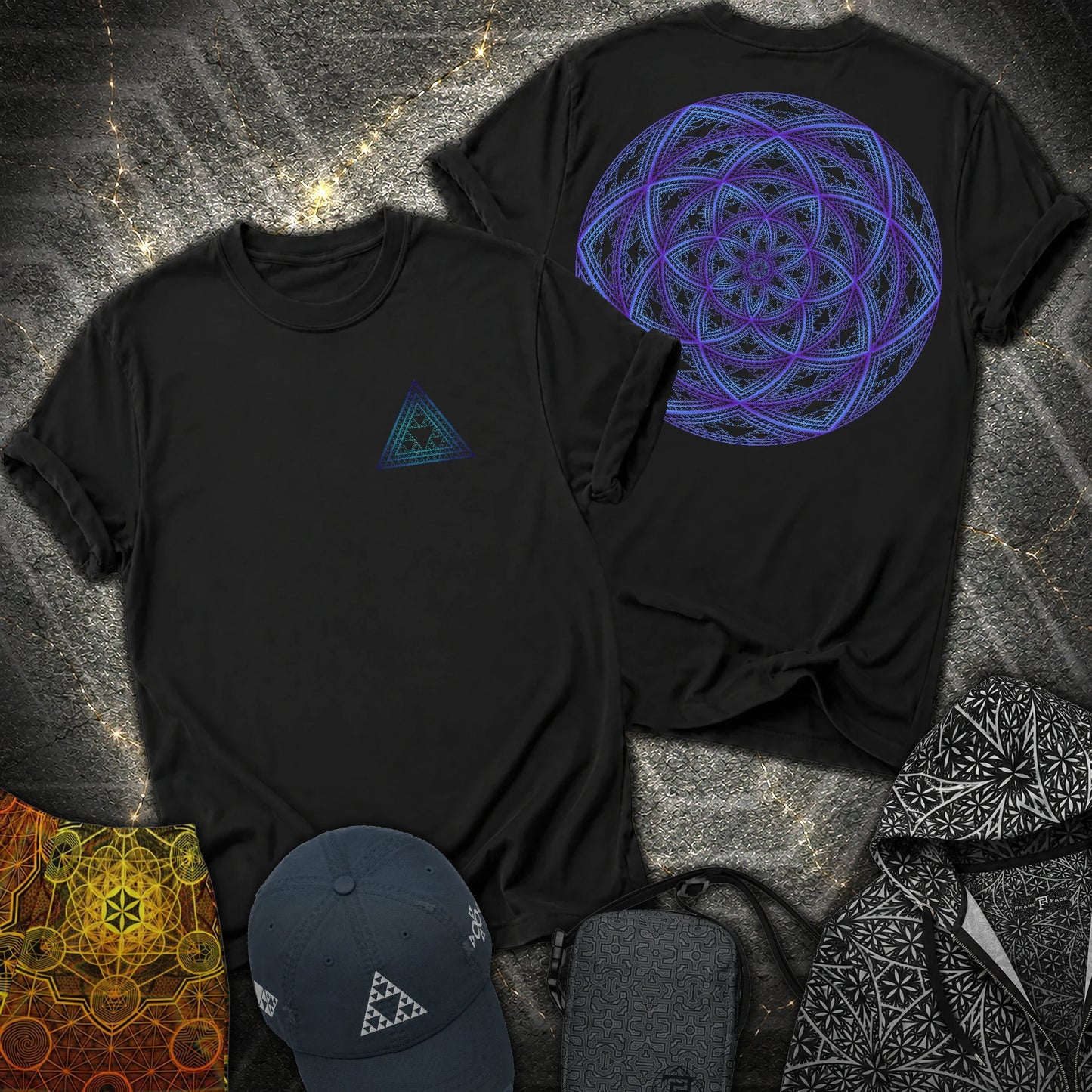 Sierpinski Seed Of Life 2 Sided T-Shirt - Sierpinski Seed Of Life 2 Sided T-Shirt - Black