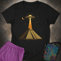 Mayan Pyramid Contact - Orange Womens T-Shirt