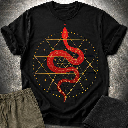 Sri Yantra Snake T-Shirt - Sri Yantra Snake T-Shirt - Black