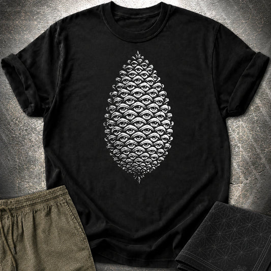 All Seeing Pinecone T-Shirt - All Seeing Pinecone T-Shirt - Black