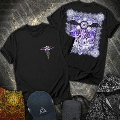 Winged Metatron DNA 2 Sided T-Shirt - Winged Metatron DNA 2 Sided T-Shirt - Black
