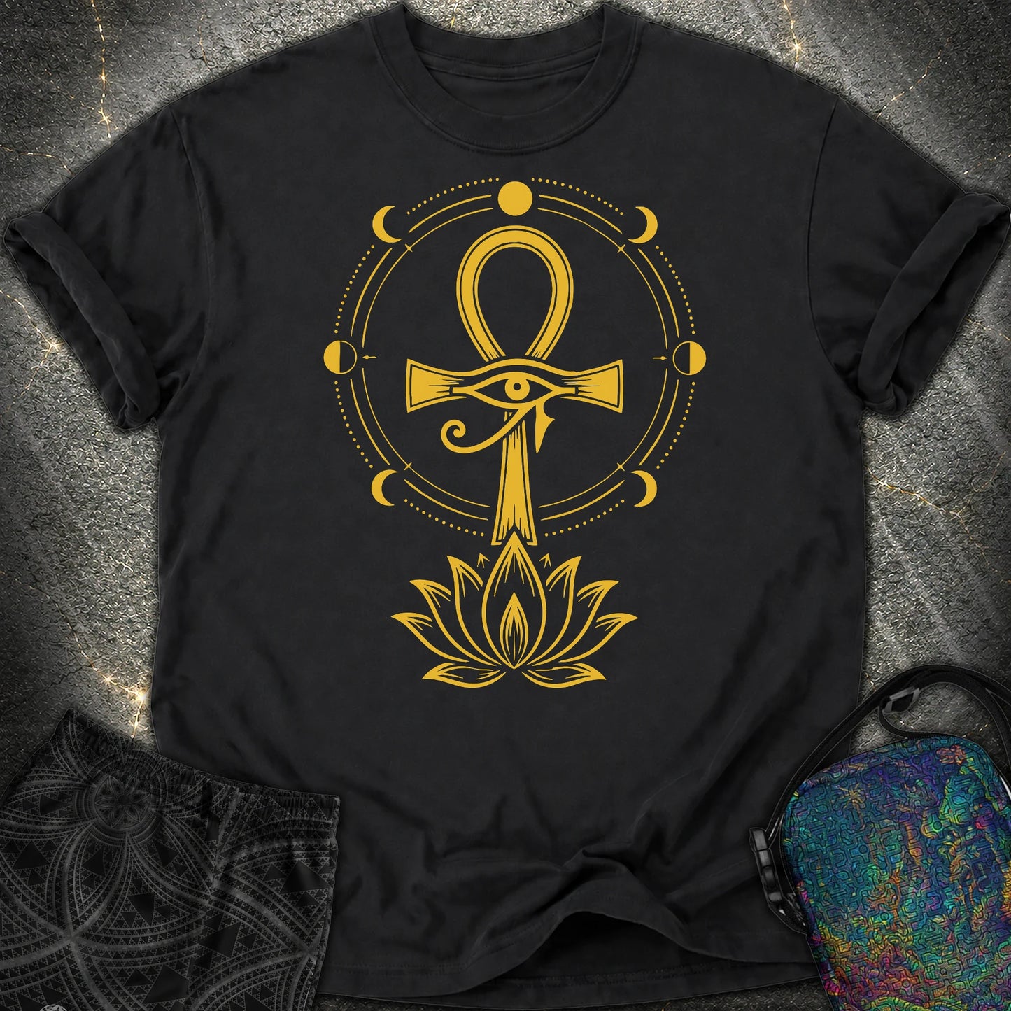 Eye of Life Above Lotus - Eye of Life Above Lotus Comfort T-Shirt - Black