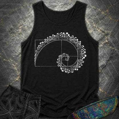 Golden Ratio Flower Spiral Comfort Tank - Golden Ratio Flower Spiral Comfort Tank - Black