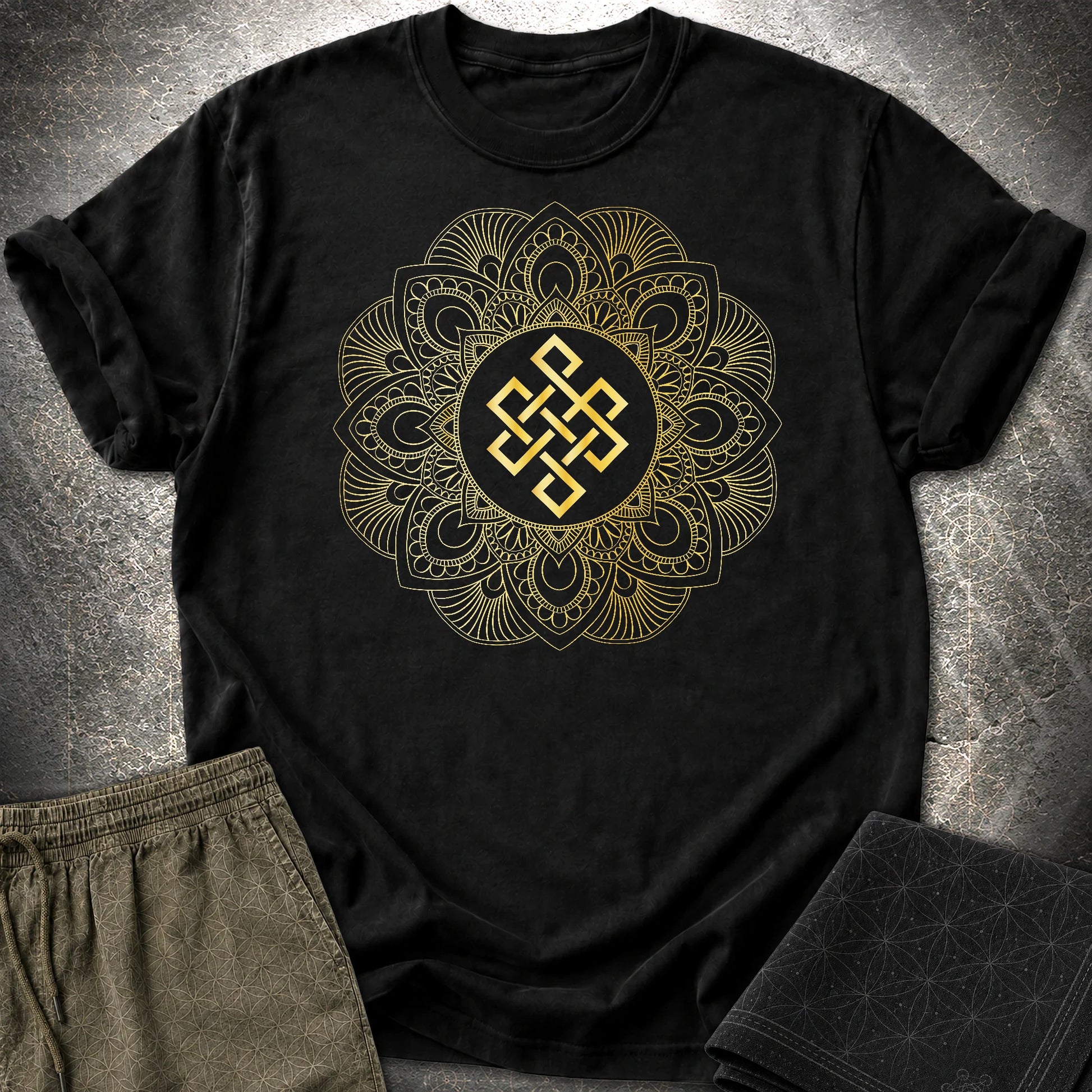 Endless Knot Mandala T-Shirt - Endless Knot Mandala T-Shirt - Black