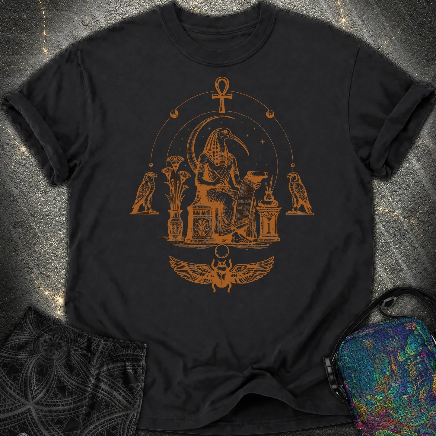 Ibis Scribe Beneath the Moon - Ibis Scribe Beneath the Moon Comfort T-Shirt - Black