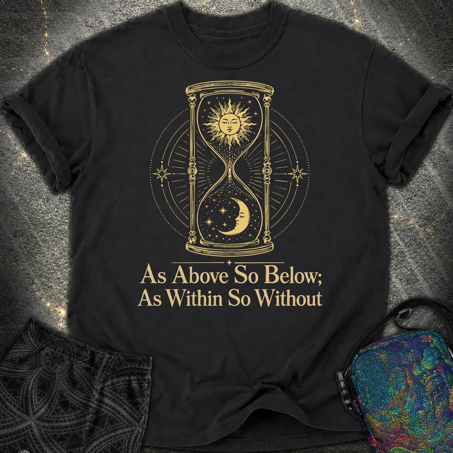 As Above So Below Hourglass - As Above So Below Hourglass Comfort T-Shirt - Black