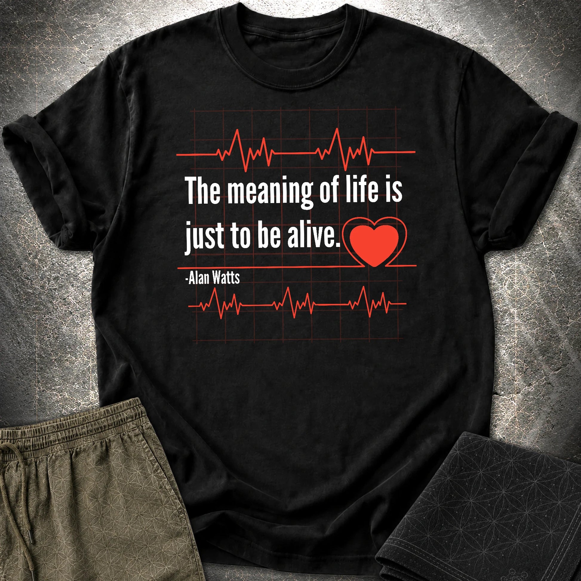 Alan Watts Life T-Shirt - Alan Watts Life T-Shirt - Black