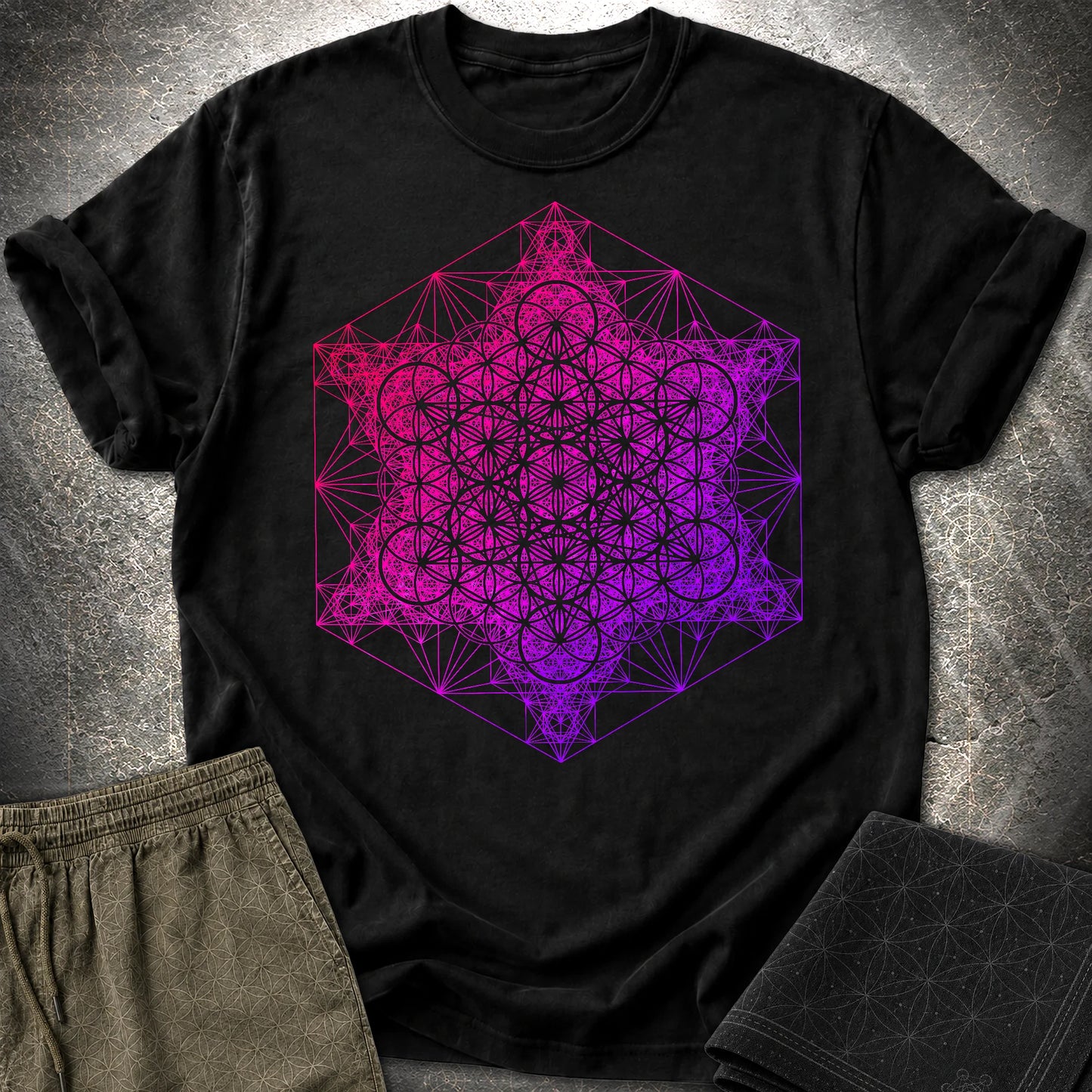 Metatron Fractal Super Structure T-Shirt - Metatron Fractal Super Structure T-Shirt - Black