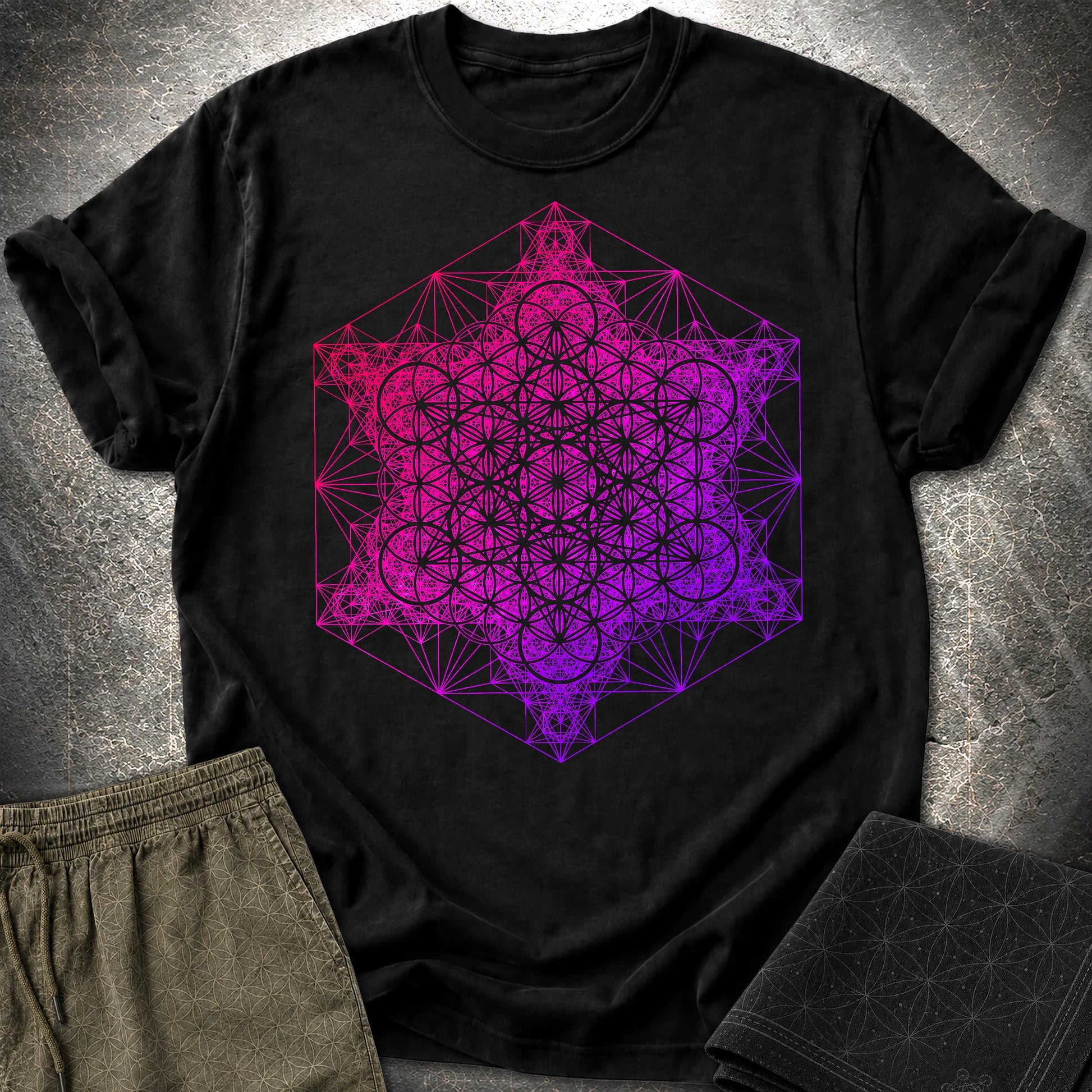 Metatron Fractal Super Structure T-Shirt - Metatron Fractal Super Structure T-Shirt - Black